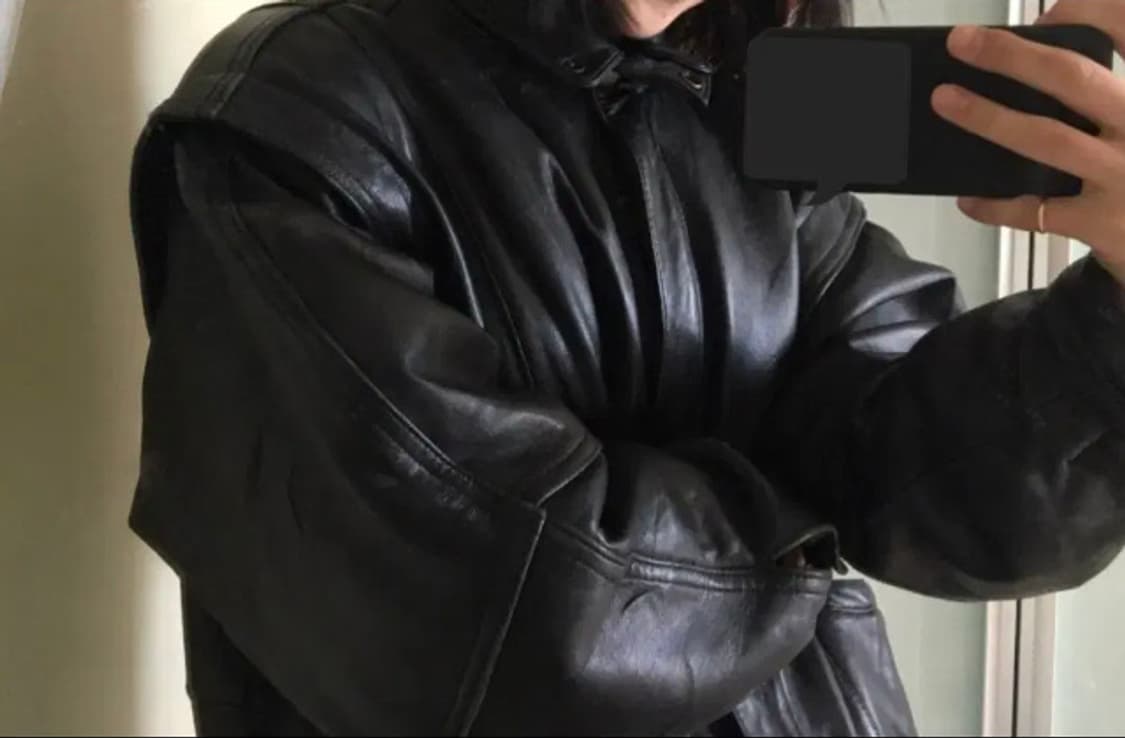 빈티지 소가죽 리얼레더 자켓 90s 스타일 상품이미지4