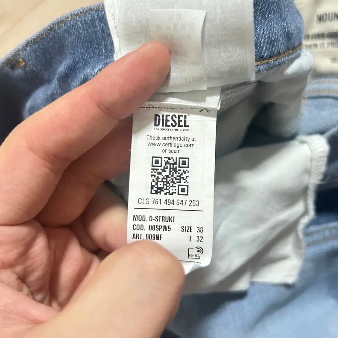 디젤 QR라벨 데님팬츠(38) 상품이미지3