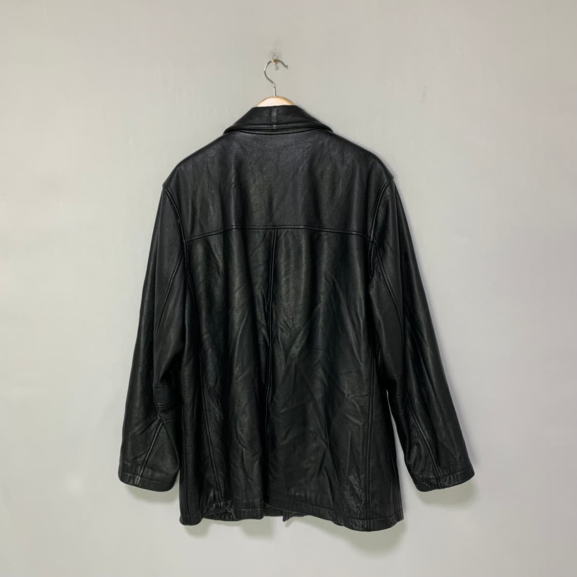 윌슨 레더 빈티지 천연가죽 블랙 리얼 레더 자켓 XL 디올도프제이슨 상품이미지4