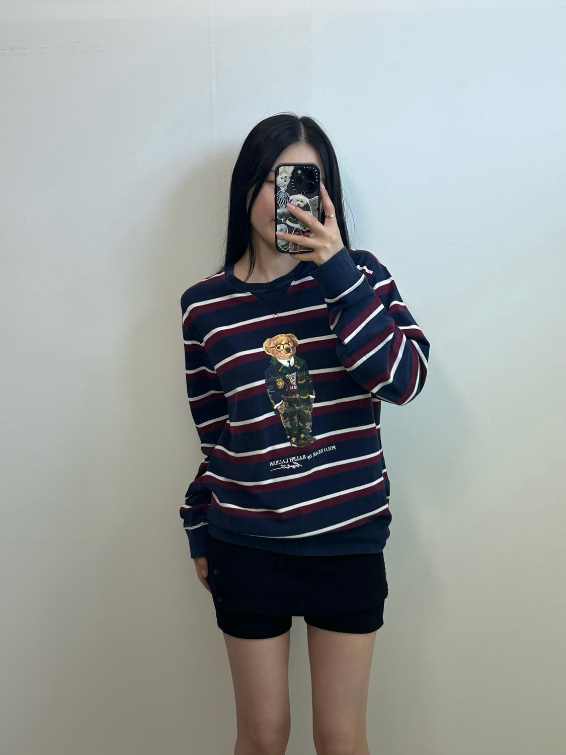 폴로 랄프로렌 베어 스트라이프 와플 롱 슬리브 긴팔티셔츠  상품이미지1