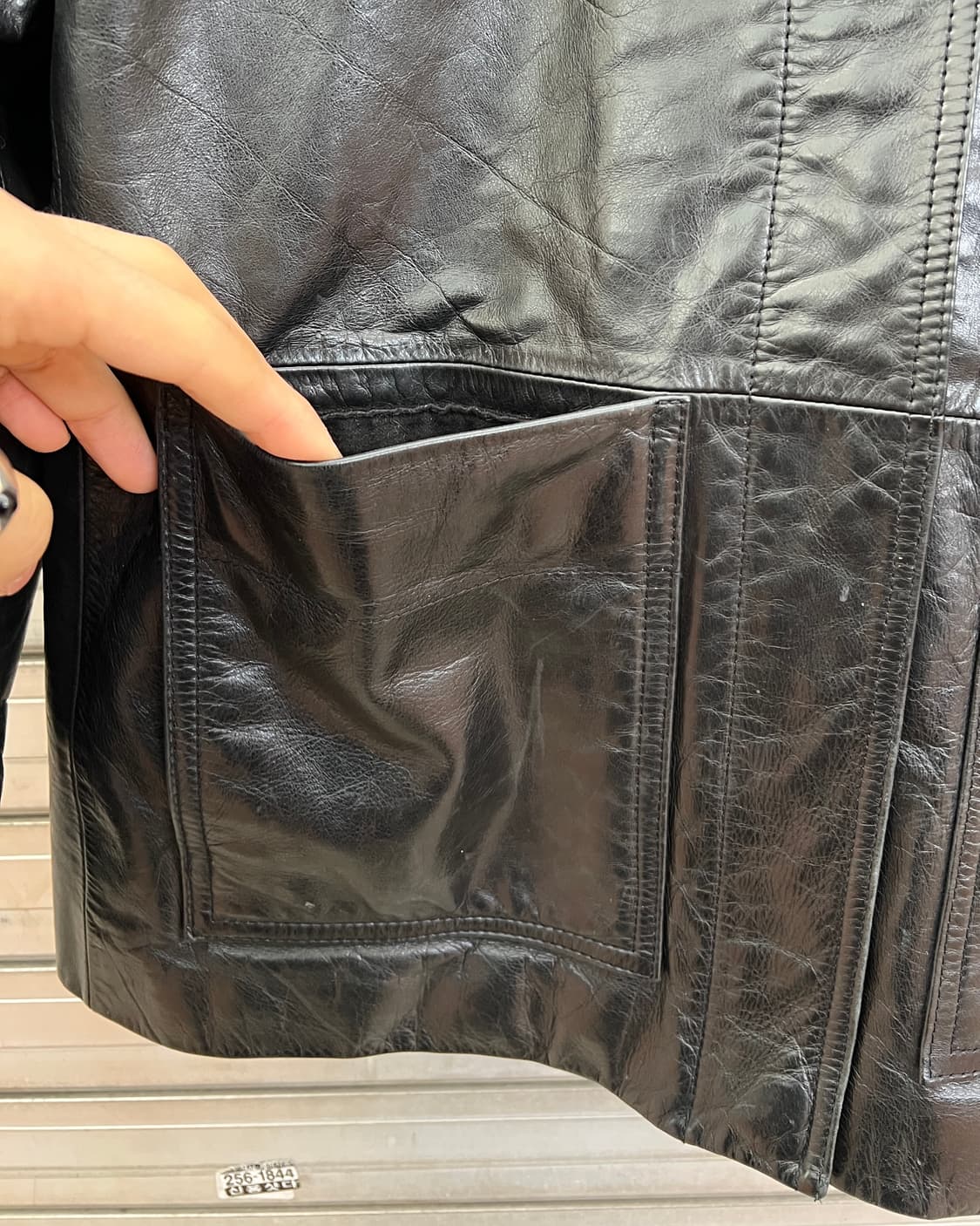 [L] 90s 아르마니 익스체인지 레더 카코트 상품이미지5