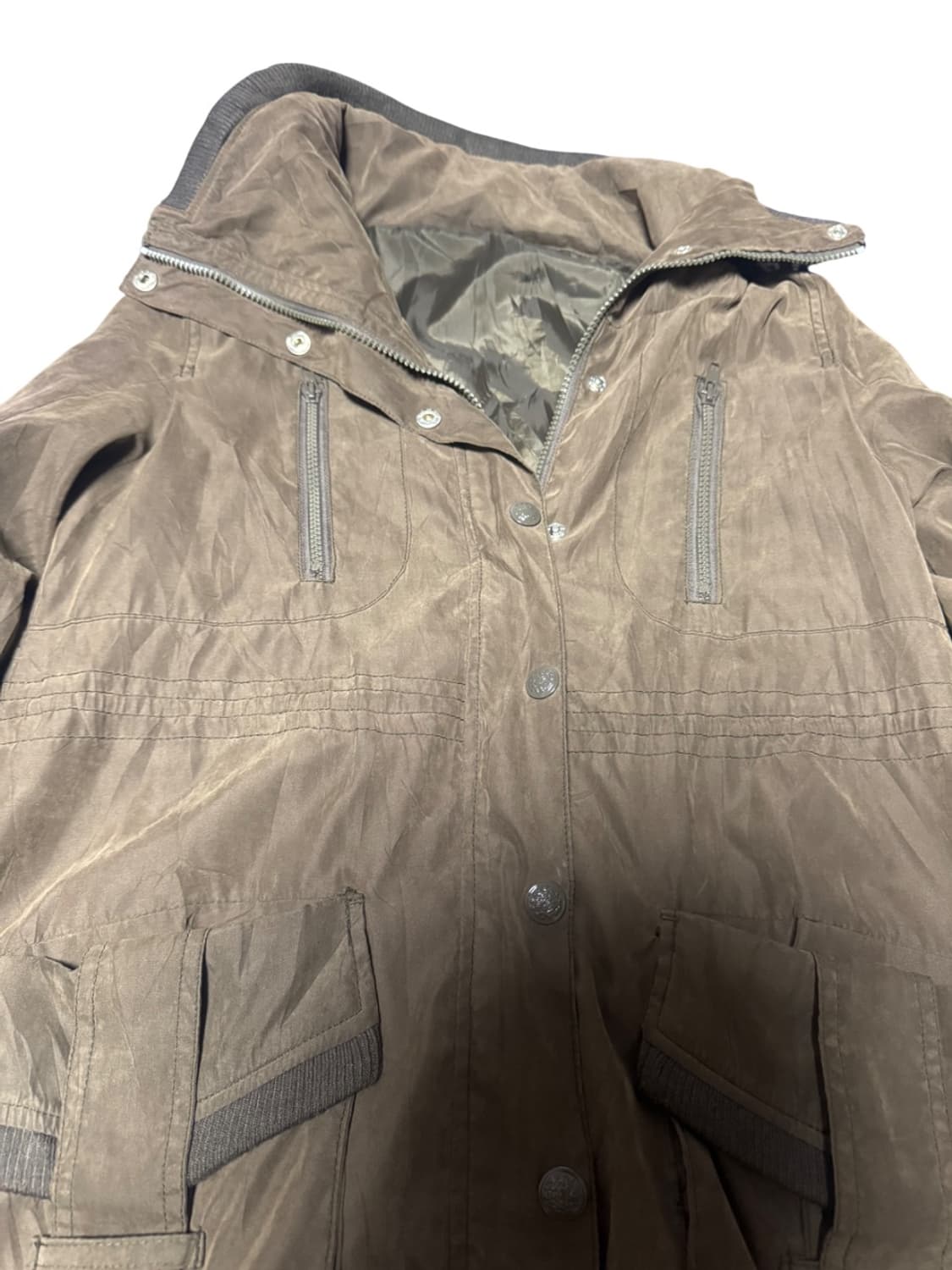 00s Mode Dark Brown High-Neck Jacket 상품이미지2