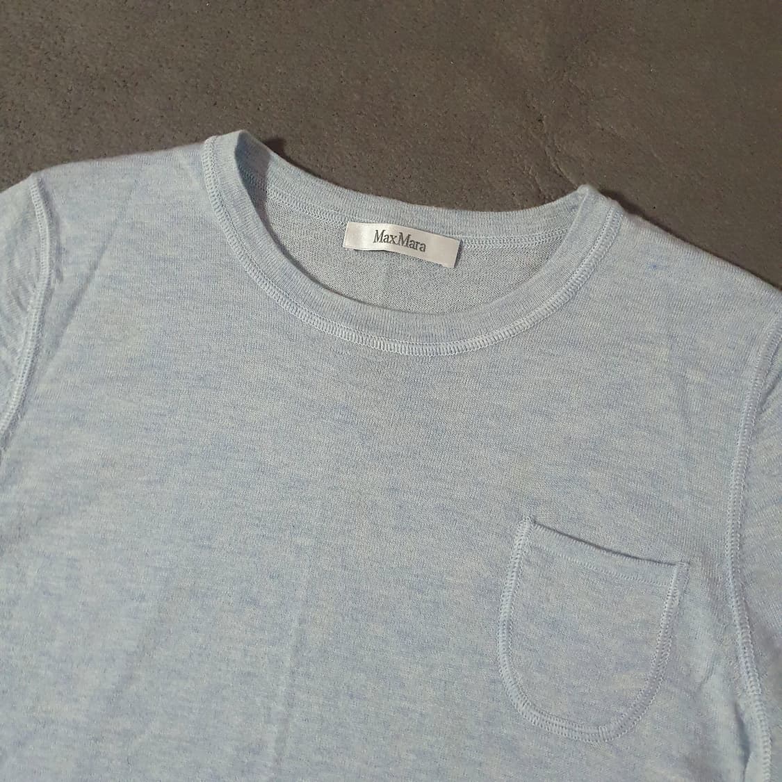 막스마라 울 실크 반팔 니트 M 스카이 상품이미지3