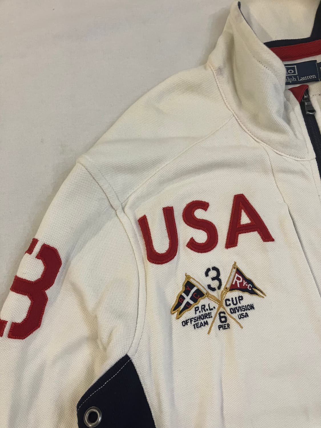 폴로 랄프로렌 빅포니 USA 레이싱 져지 자켓 화이트 상품이미지3