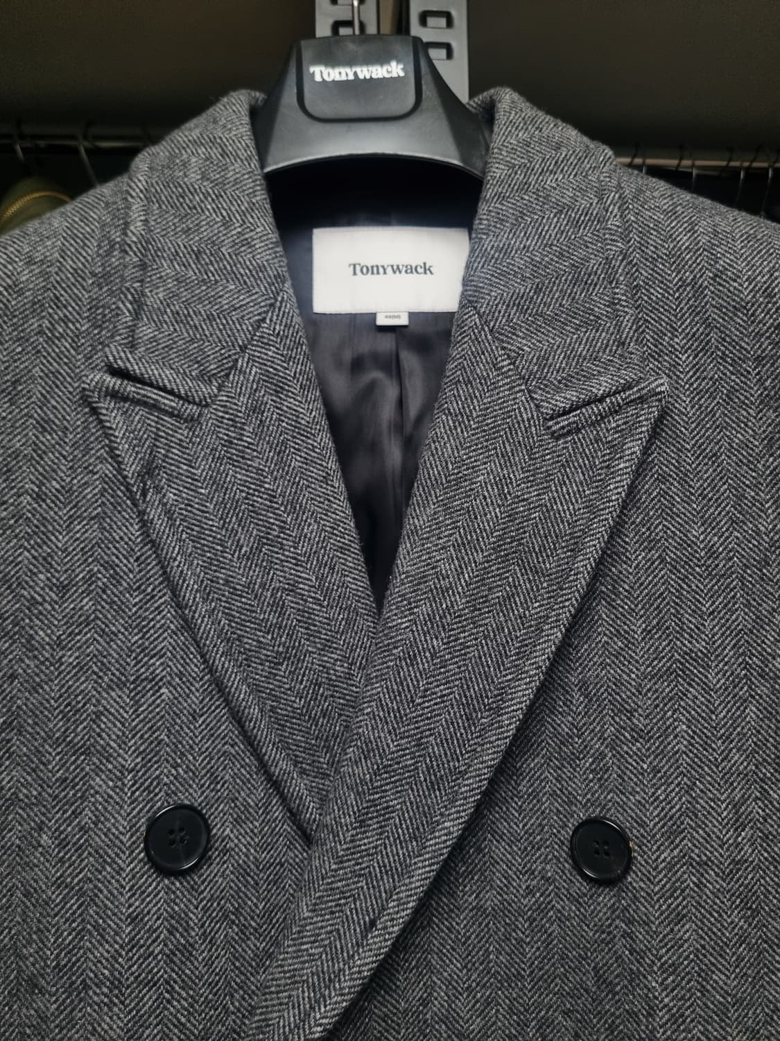 토니웩 헤링본 그레이 더블브레스트 코트 48m 사이즈 상품이미지4