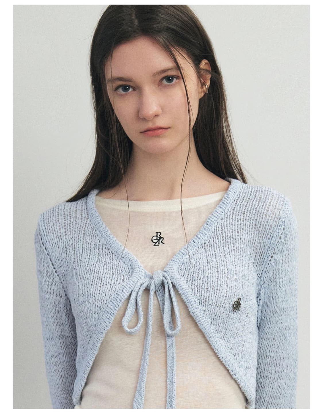 시티브리즈 볼레로 리본 가디건_SKY BLUE 상품이미지3