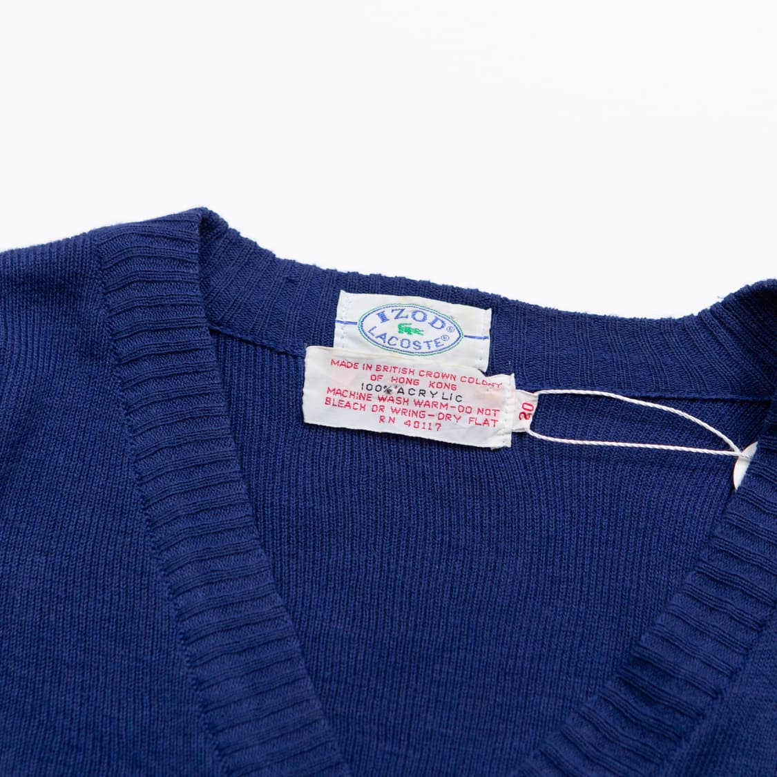 80s IZOD 라코스테 아크릴 브이넥 니트 네이비 상품이미지2