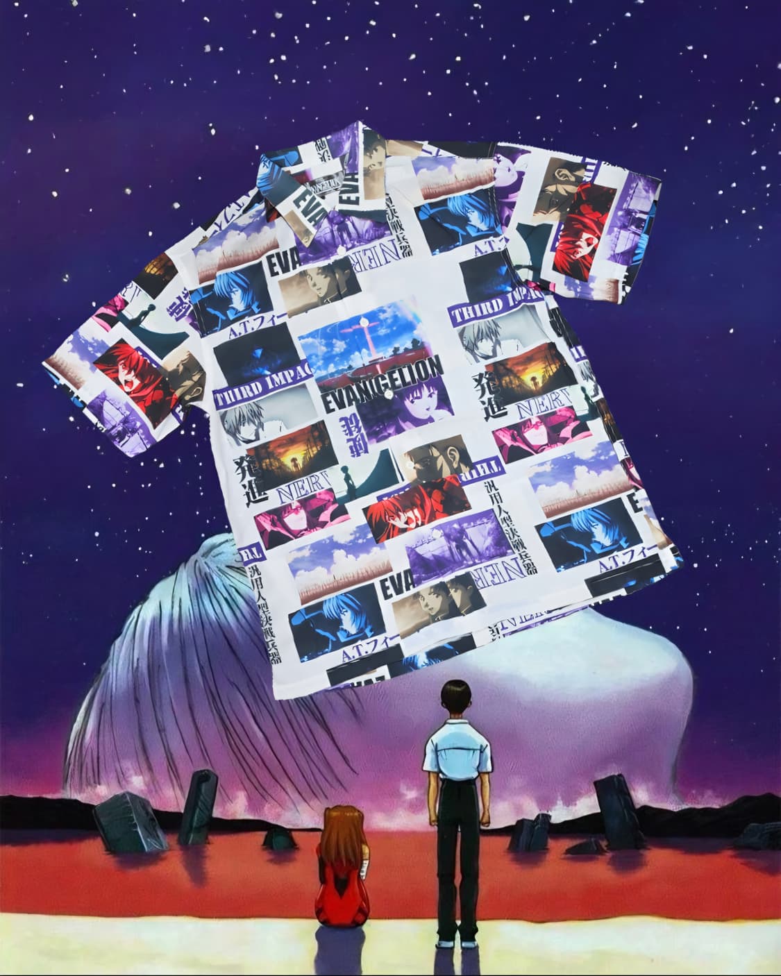 EVANGELION 반팔셔츠 L 상품이미지1