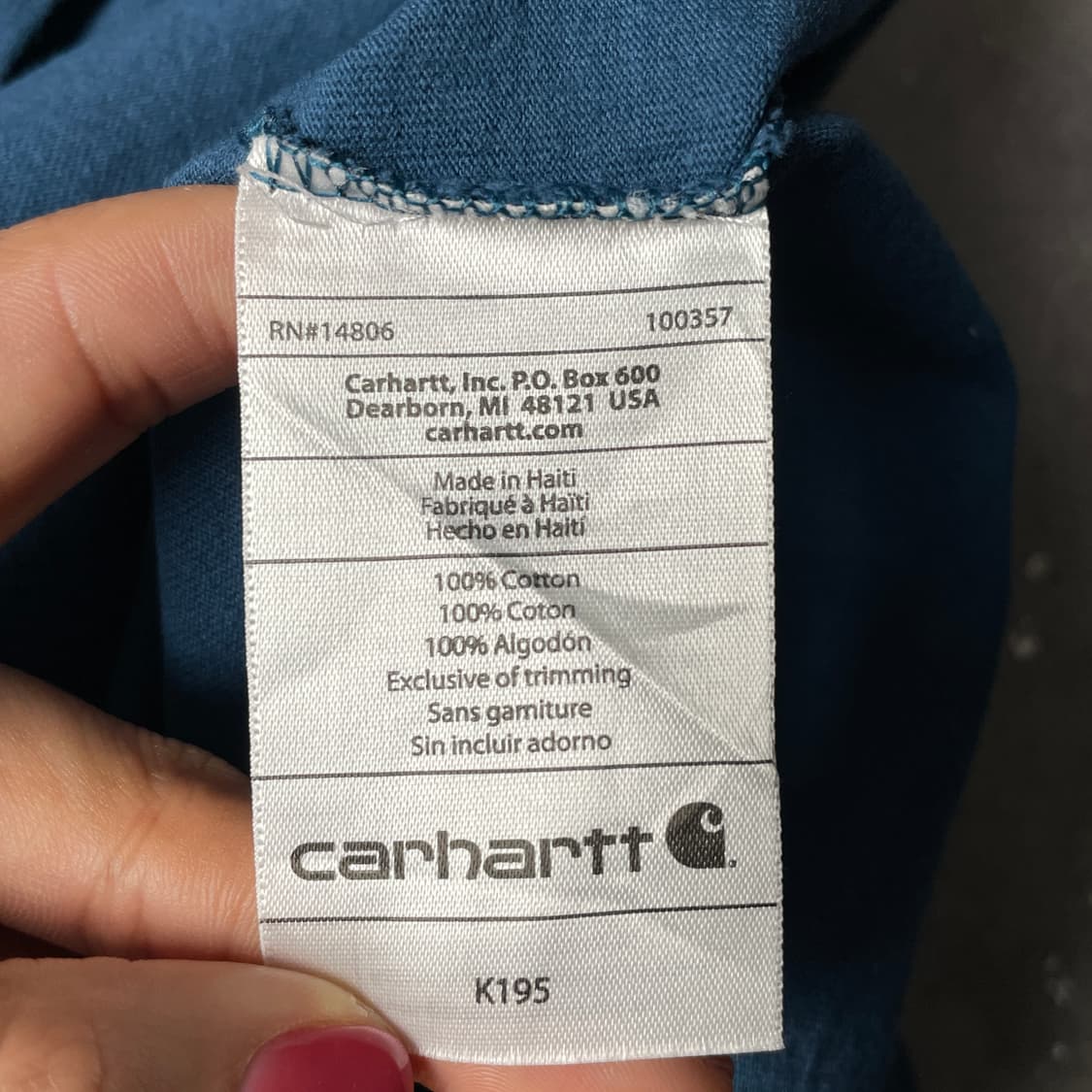 CARHARTT 칼하트K195 딥 네이비 그래픽 반팔 티셔츠 A01034 상품이미지10