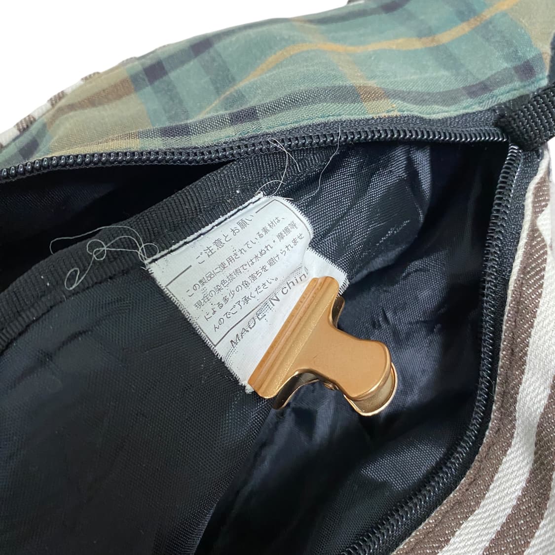 체크 배색 패치워크 슬링백 상품이미지7