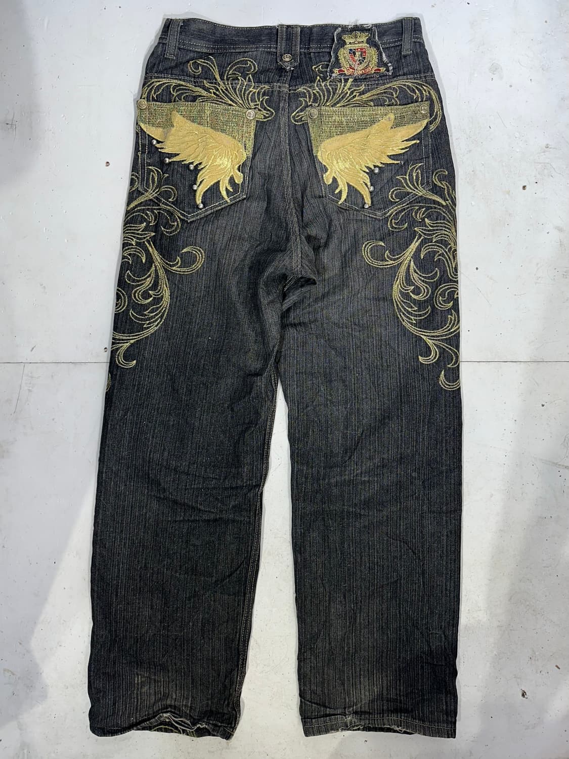 빈티지 흑청 올드스쿨 대대장 힙합 데님 팬츠 32 상품이미지5