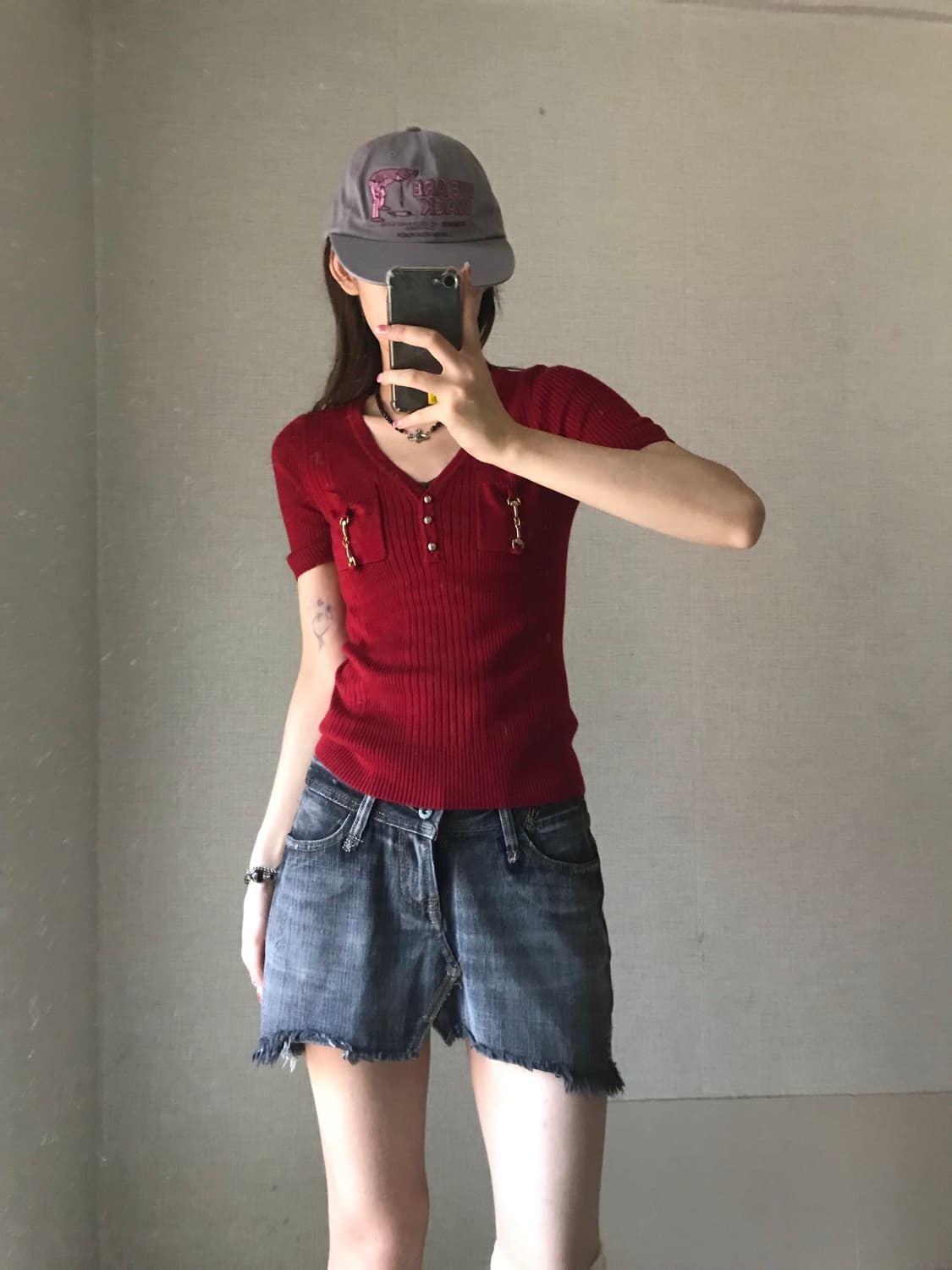 일본빈티지 딱붙핏 골지탑 상품이미지1