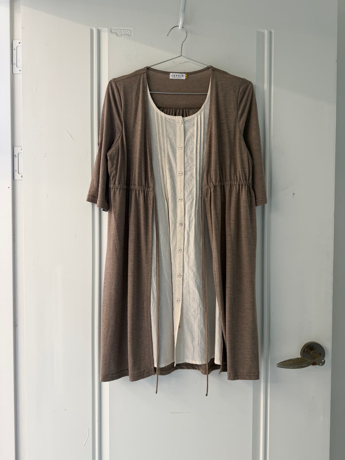 일본빈티지 베이지 레이어드 가디건원피스 상품이미지5