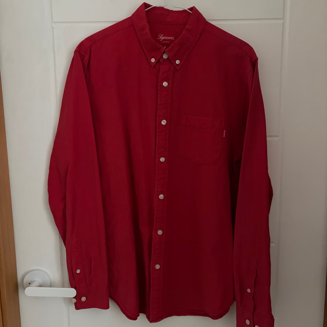 [M] 슈프림 옥스포드 셔츠 레드 상품이미지1