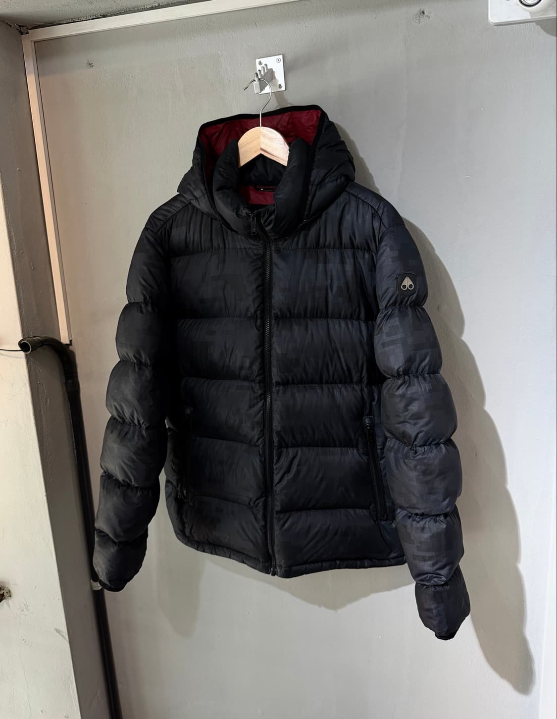 XL/ 무스너클 덕다운 기하학 푸퍼 후디패딩 상품이미지2