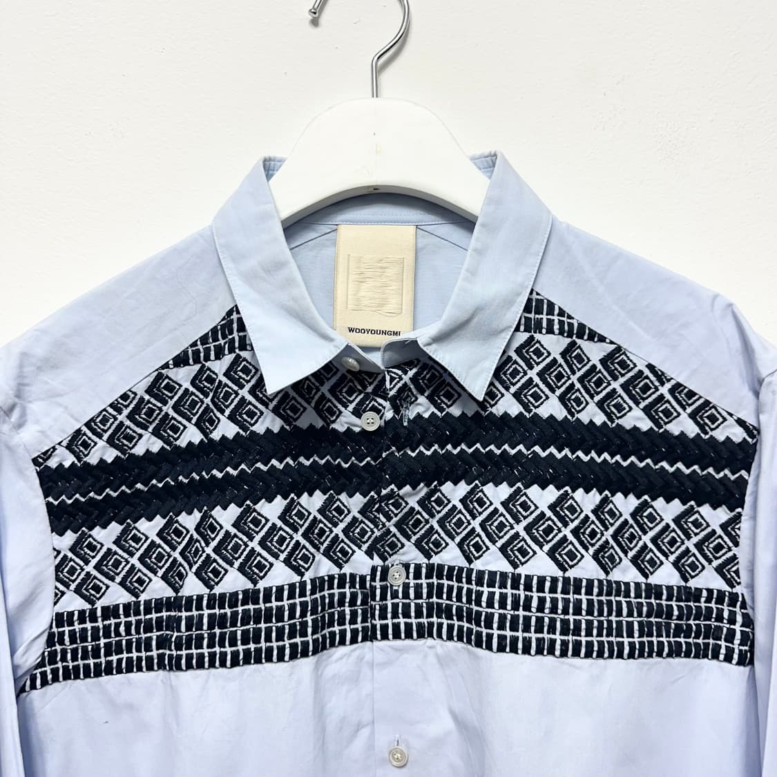 우영미 자카드 배색 셔츠 상품이미지2