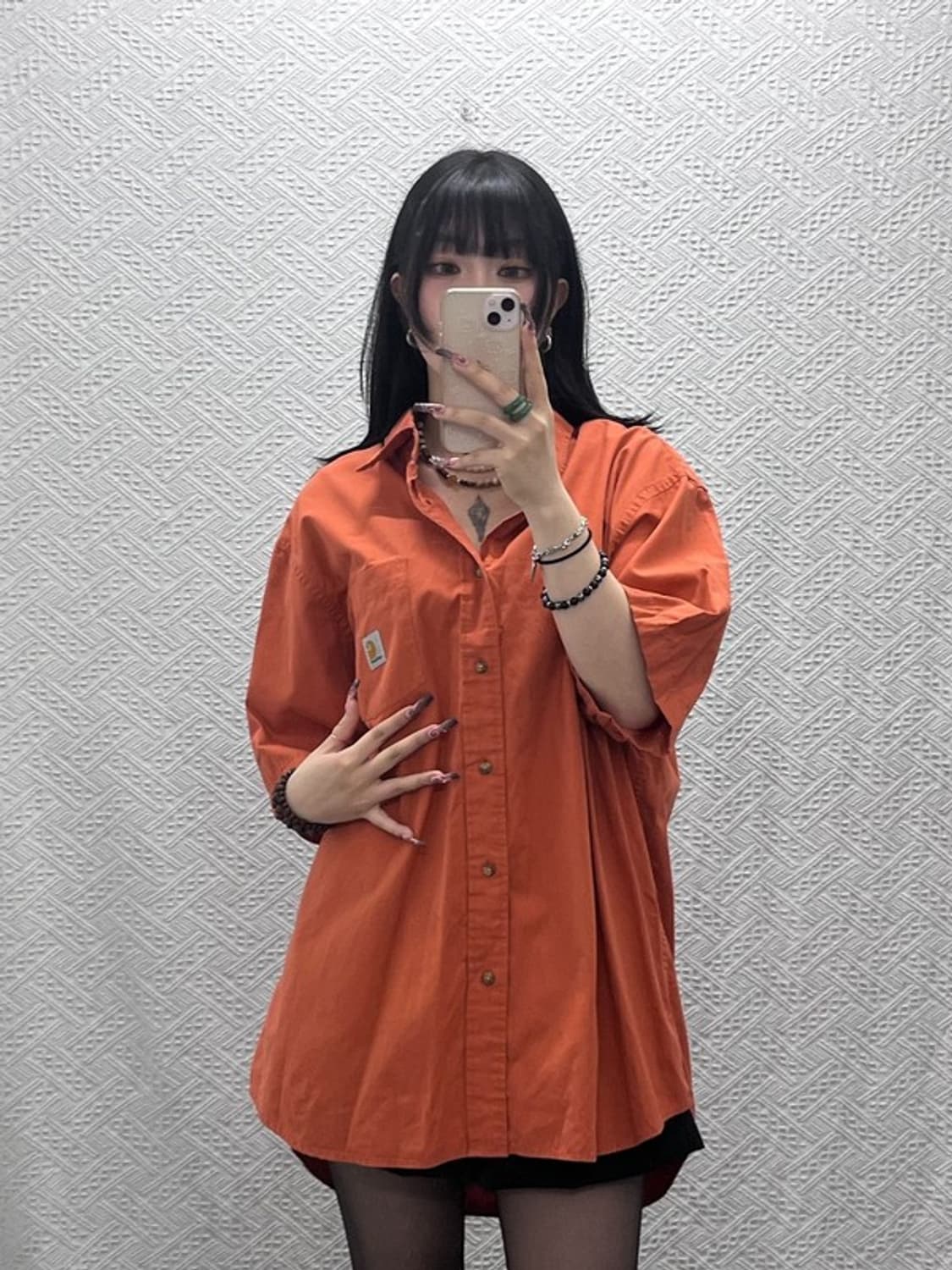 칼하트 빈티지 캐주얼 레트로 오렌지 워크 셔츠 XL C11836 상품이미지2