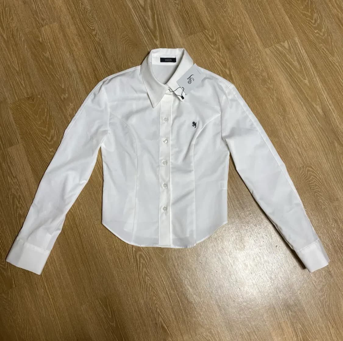 시너진 플레인 베이직 셔츠 화이트 S 상품이미지2