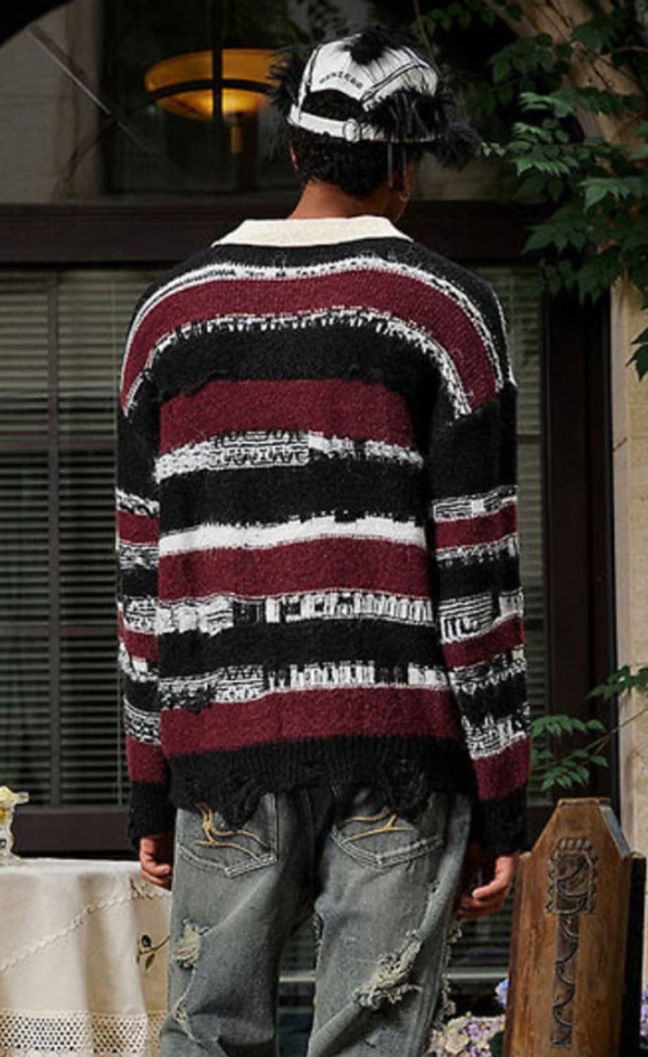 새상품) 키르kirr rocawear 스트라이프니트 (이영지착용) 상품이미지3