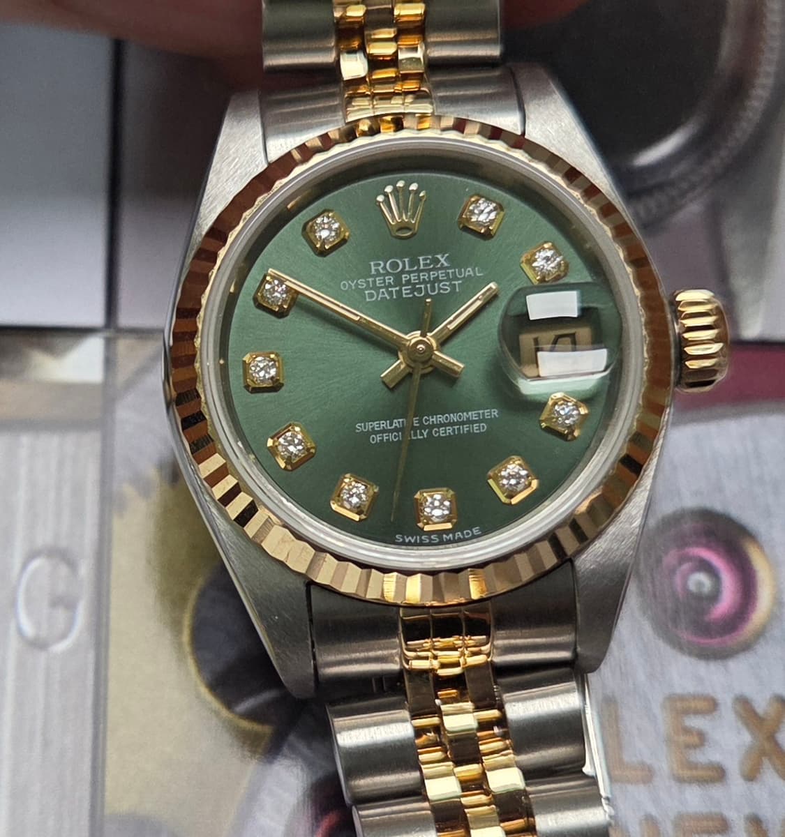 롤렉스 데이저스트 69173 18k콤비 올리브그린 10P다이아 쥬빌리줄  상품이미지10