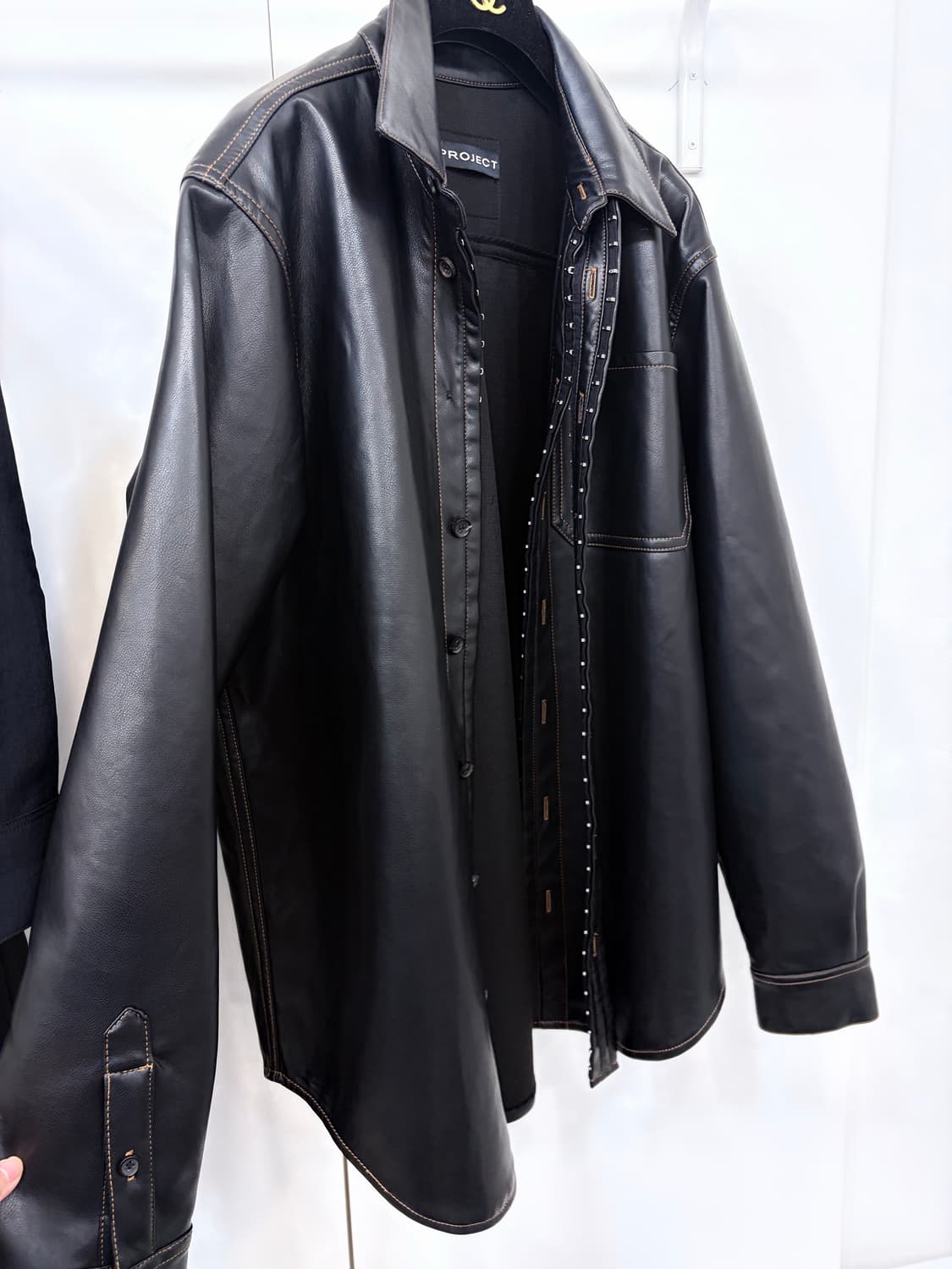 와이프로젝트 훅앤아이 레더셔츠 M 상품이미지6