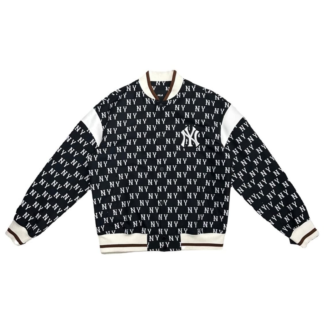 MLB 뉴욕양키스 클래식 모노그램 자카드 바시티 자켓 블랙 L 상품이미지1