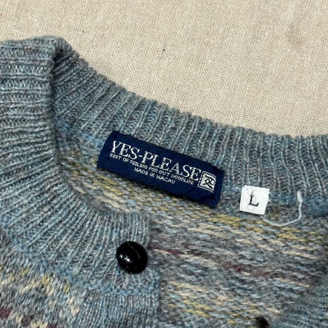 재팬 빈티지 에스닉 울 헨리넥 니트 L 상품이미지5