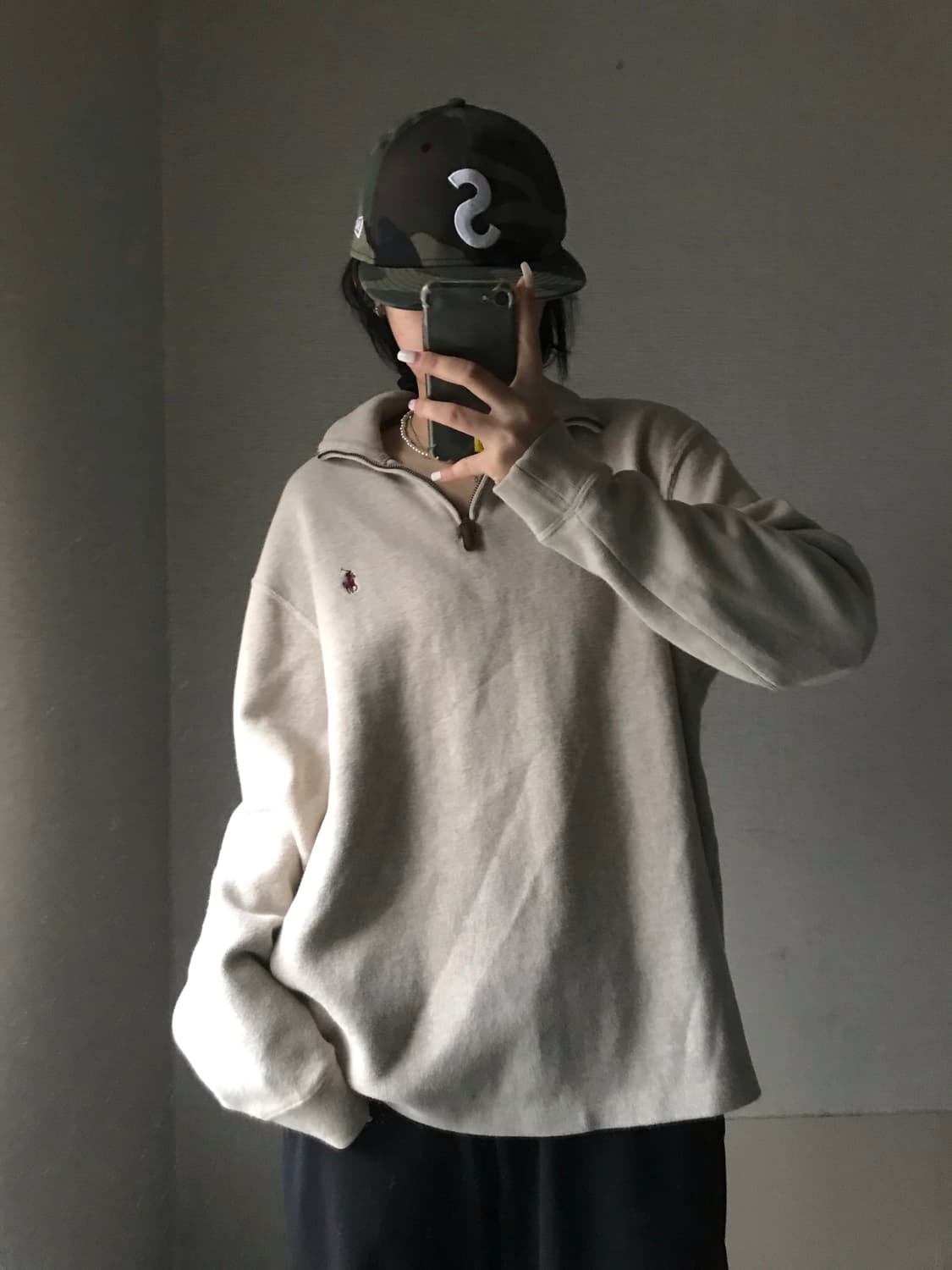 폴로 오트밀 반집업 상품이미지1