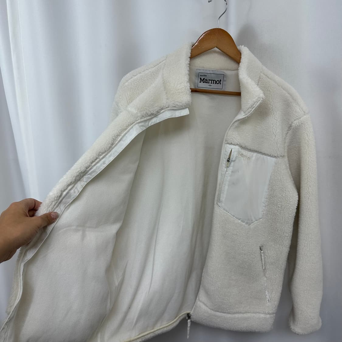  마모트 남자 도톰 기모 털자켓 아이보리 100 상품이미지6