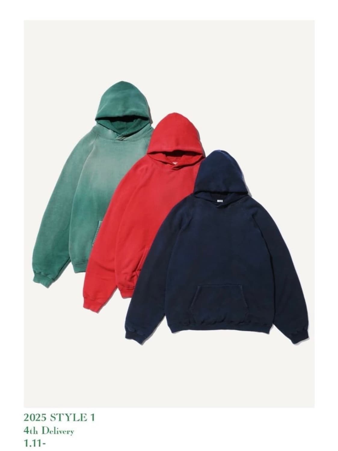 아프레쎄 빈티지 스웻 후드 레드 2 상품이미지1