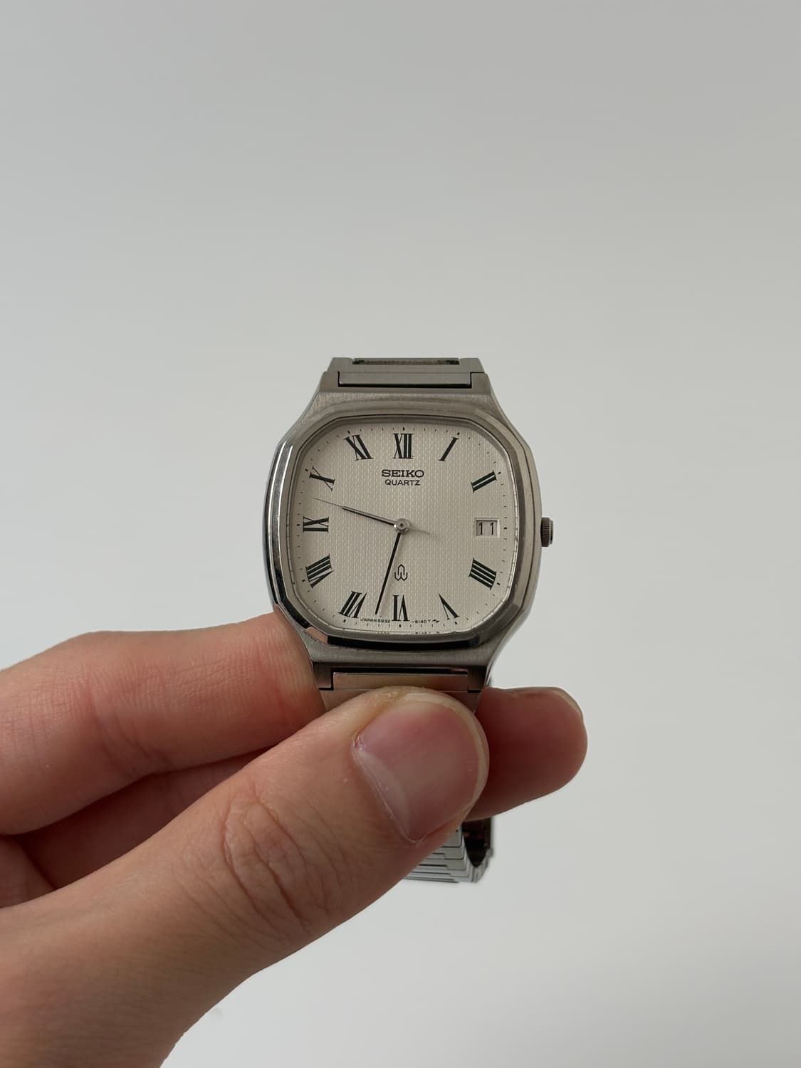 1980s Roman Index Silver Square Quartz 상품이미지3