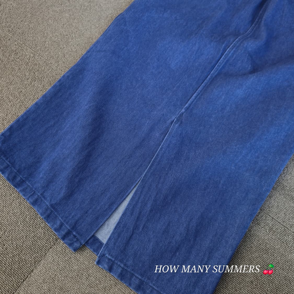 로리즈팜 밴딩 데님 롱 스커트 F 블루 코튼 빈티지 포켓 워싱 상품이미지6