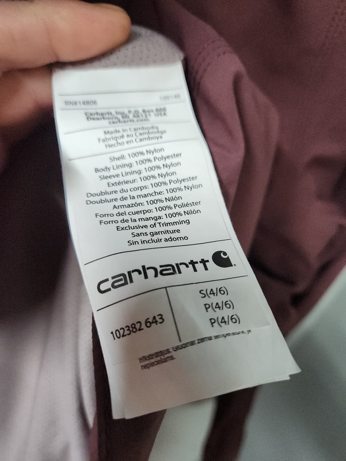 칼하트 여성 스톰 디펜더 방수 자켓 _ 버건디 상품이미지8