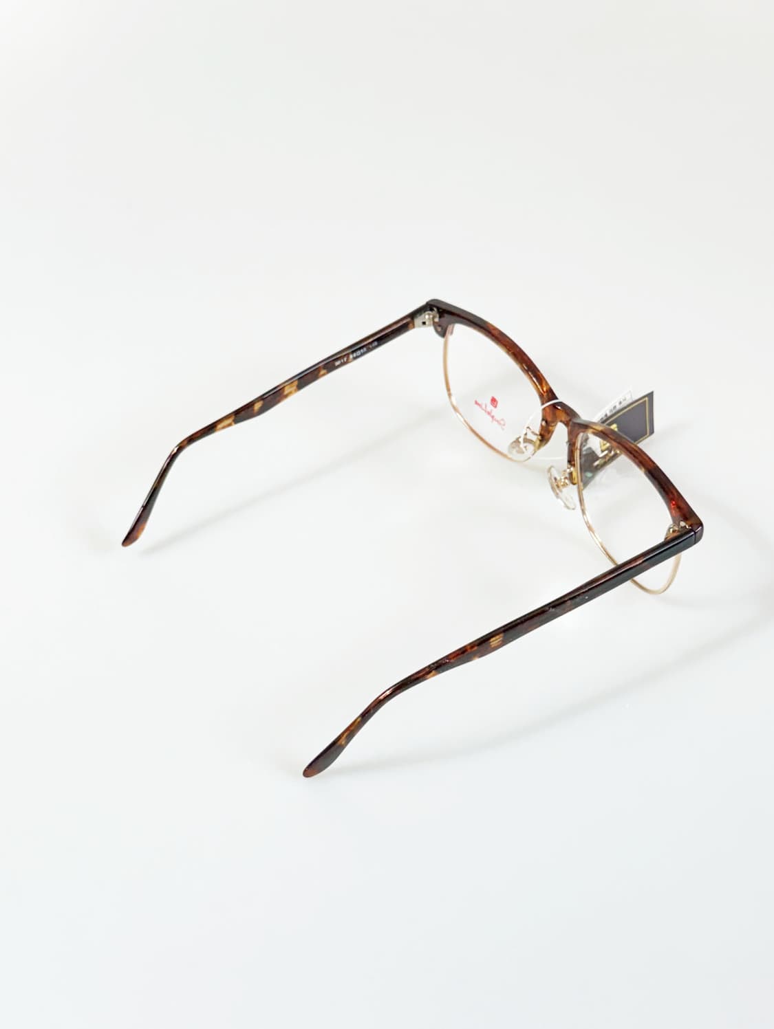 90s SIMPLE LINE 브라운톤 하금테 스퀘어 빈티지 안경 상품이미지4