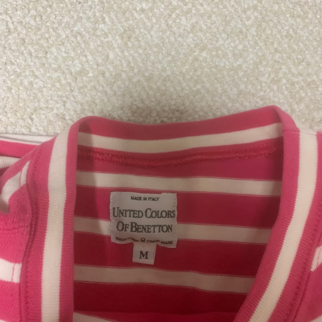 베네통 스트라이프 라운드 반팔티셔츠 95 상품이미지2