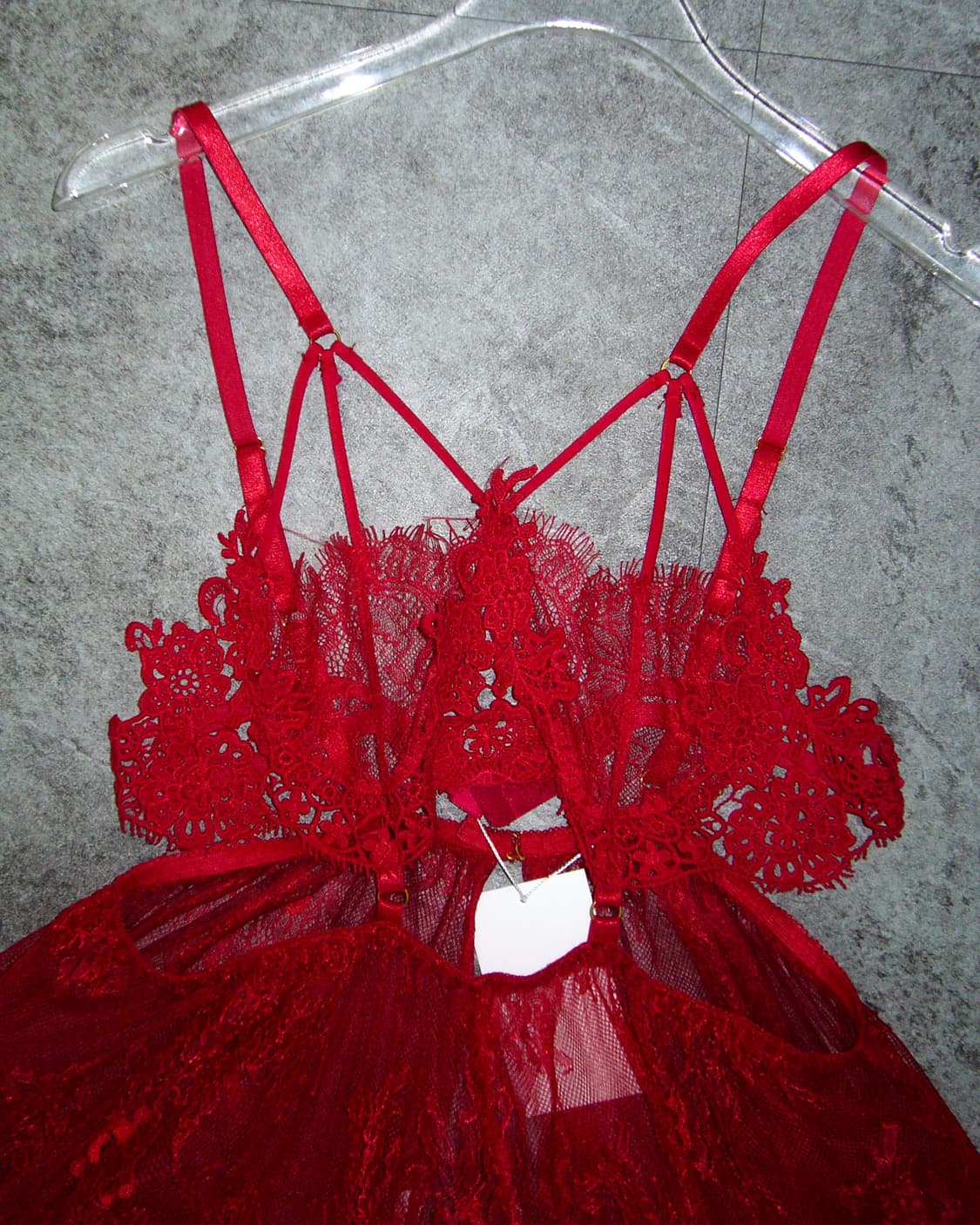 Red Lace Slip Dress 상품이미지3