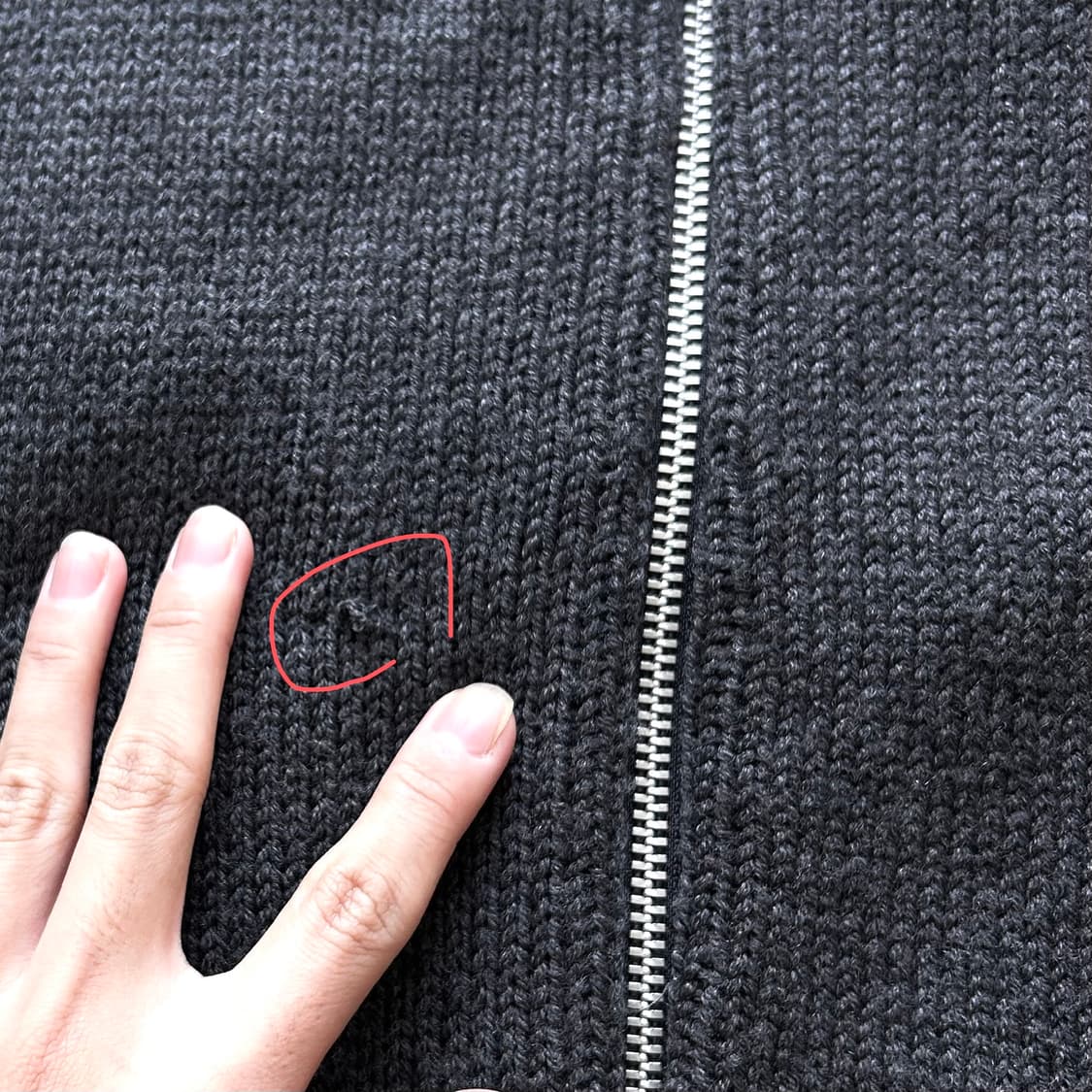 빈티지 울 풀집업 차콜 니트 가디건 상품이미지5