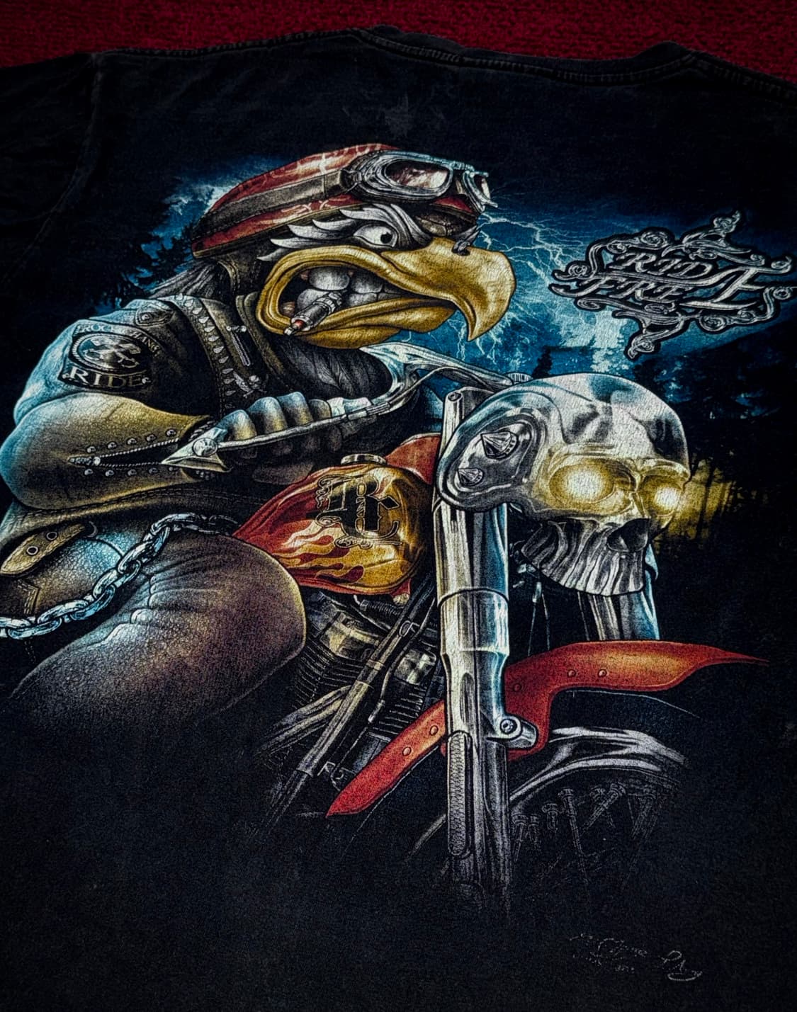 락창 빈티지 독수리 라이딩 반팔티 L 상품이미지4