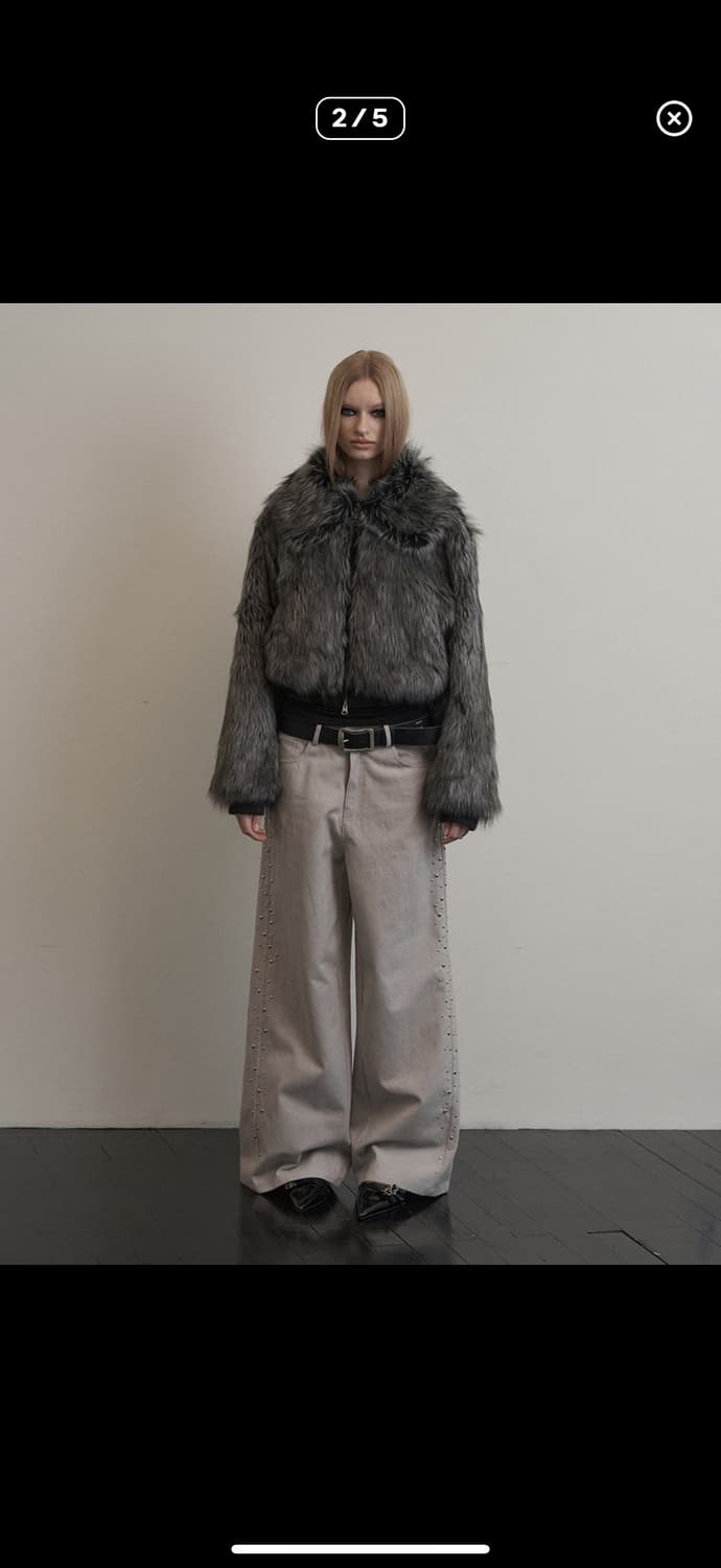 setupexe SIDE BEADS PANTS / GREY / 1 상품이미지2