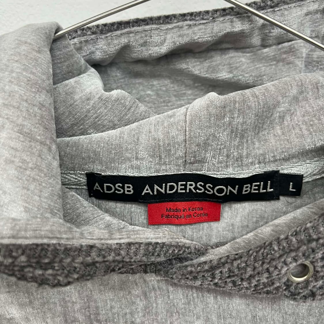 앤더슨벨 벨벳 링클 타이트 크롭 후드티(L) 상품이미지7