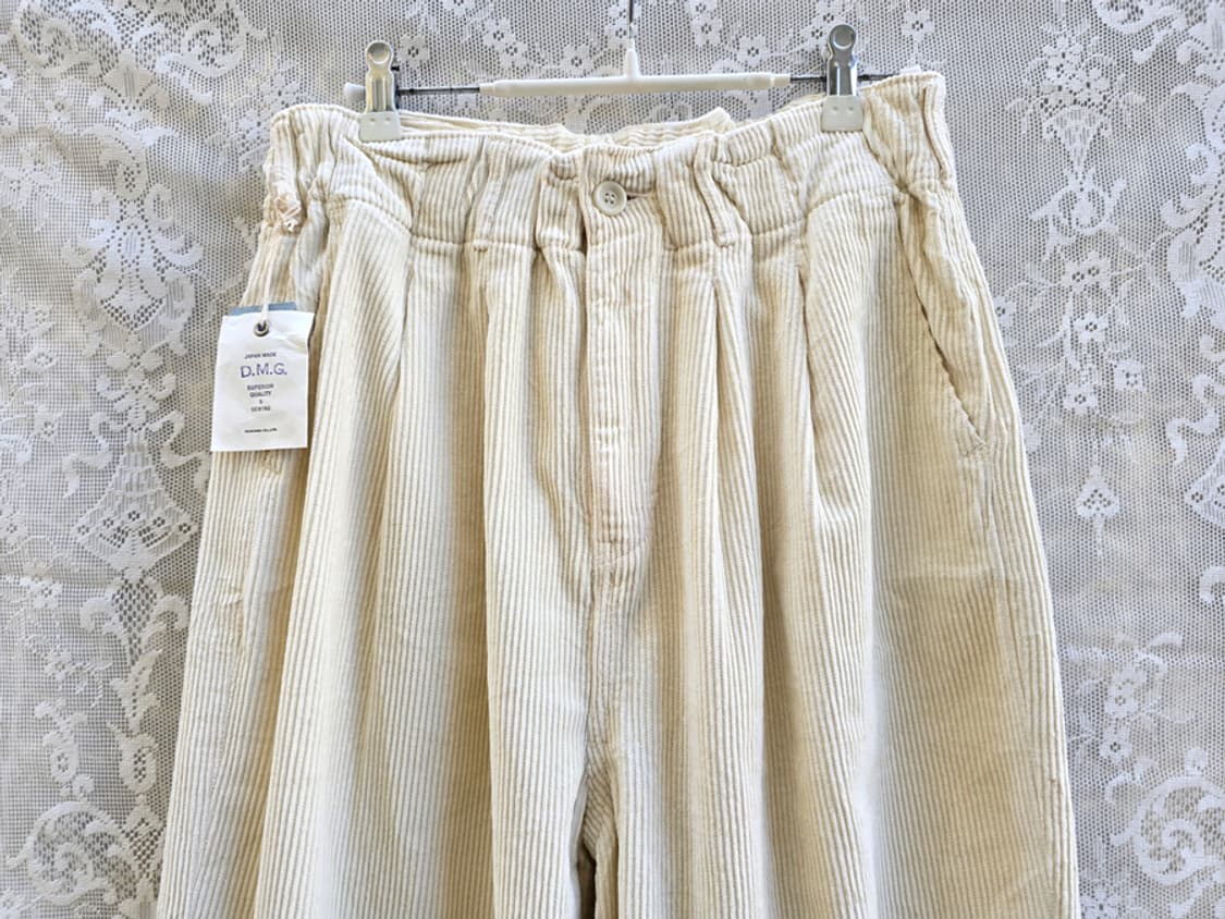 일본 도밍고 크림색 코듀로이 와일드 팬츠 새상품 상품이미지4