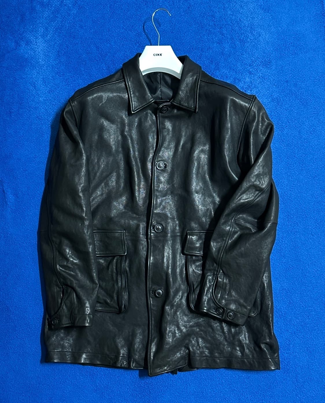 쿠어 워시드 램스킨 레더 카코트 M 상품이미지2