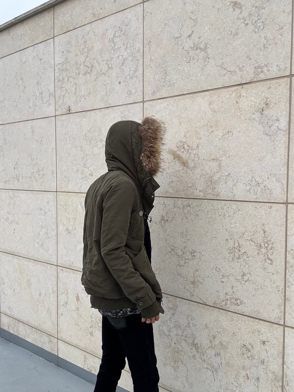 “SLY” 00’s Archive Racoon Fur Khaki Park 상품이미지4