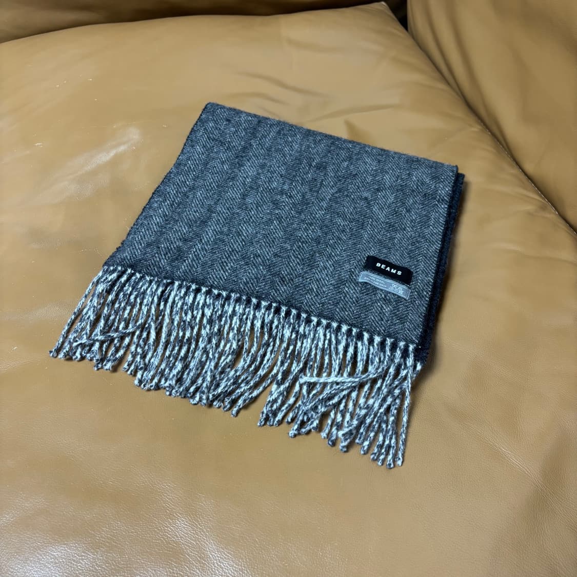 Beams 빔즈 하운드투스 그레이 머플러 목도리 (Gray) 상품이미지1