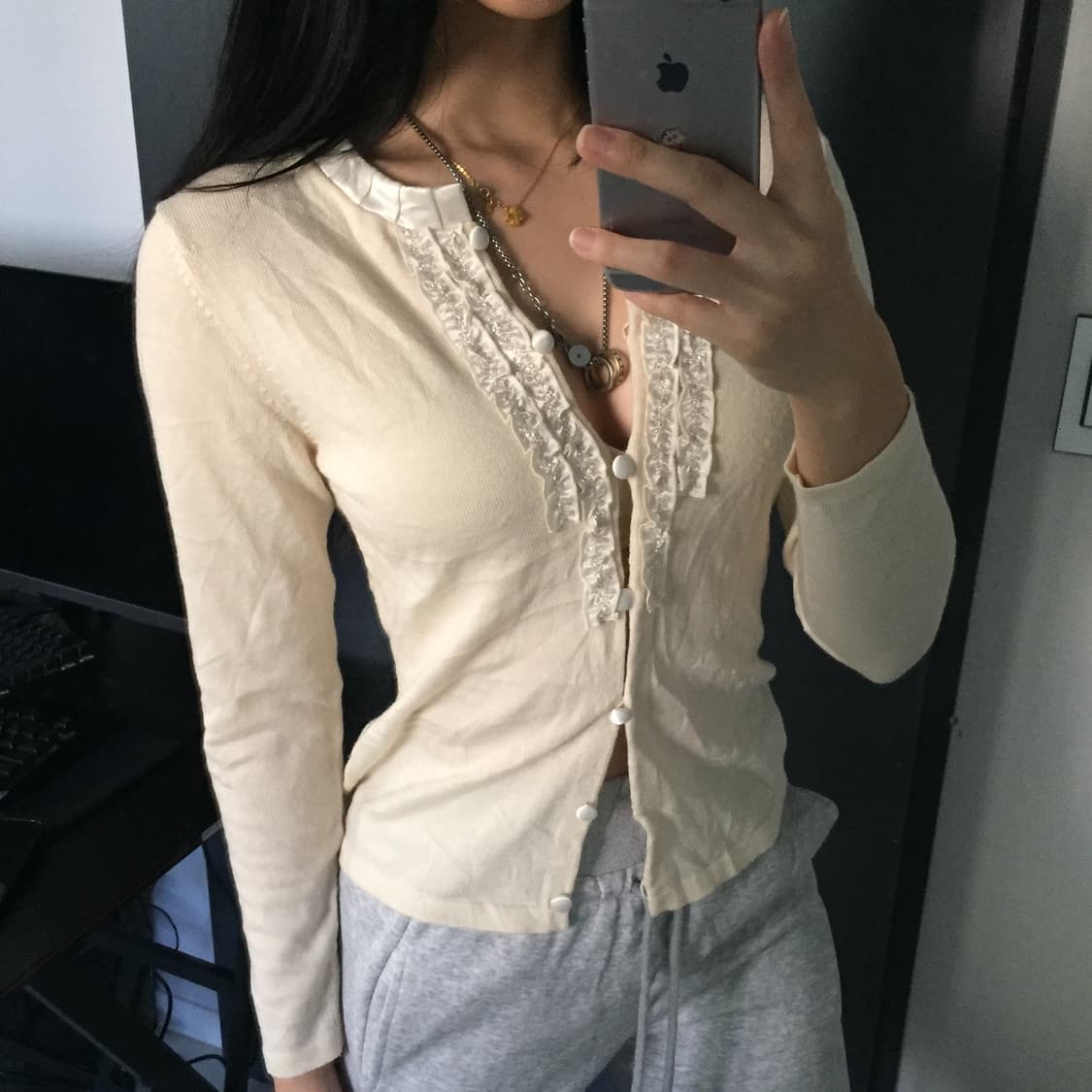 Two:c 네오갸루 모던 프릴 가디건 상품이미지2