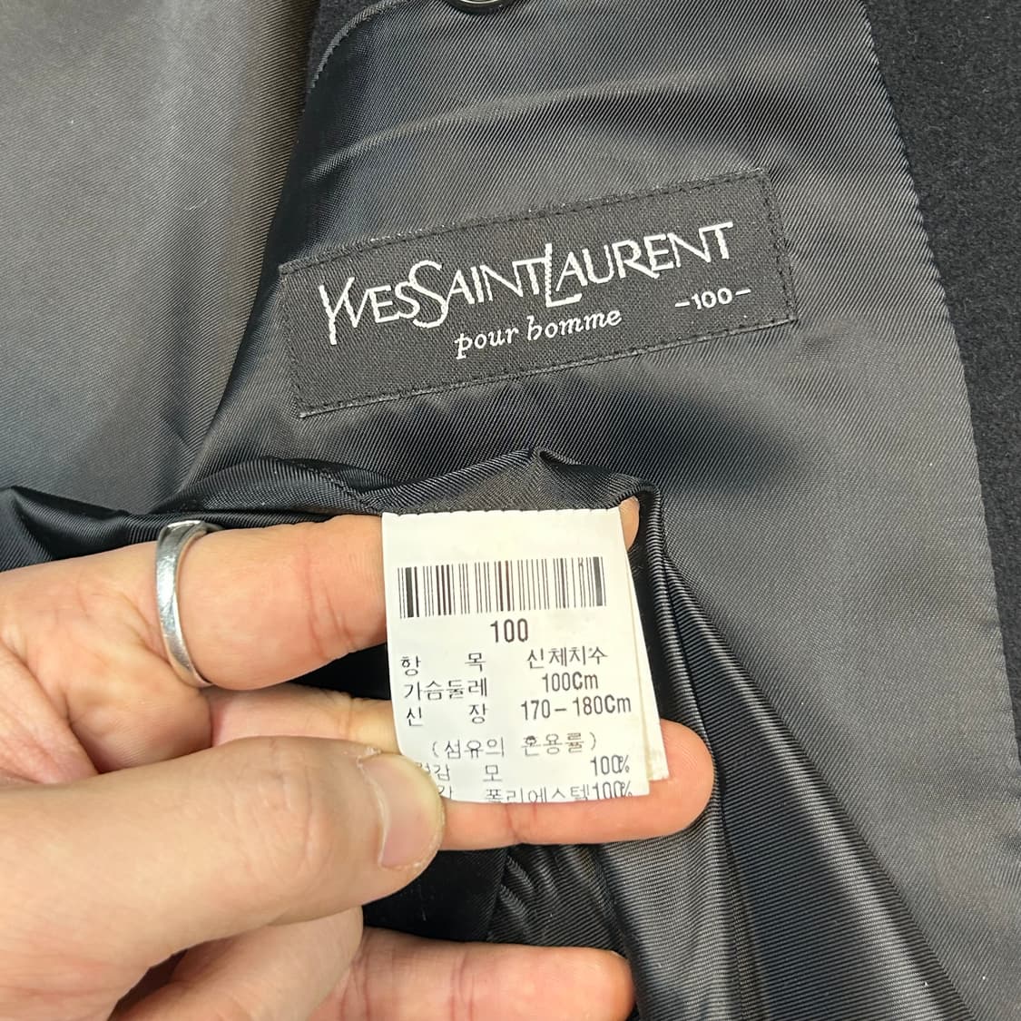 L) YSL 입생로랑 울 미디움 코트 자켓 블랙 상품이미지7