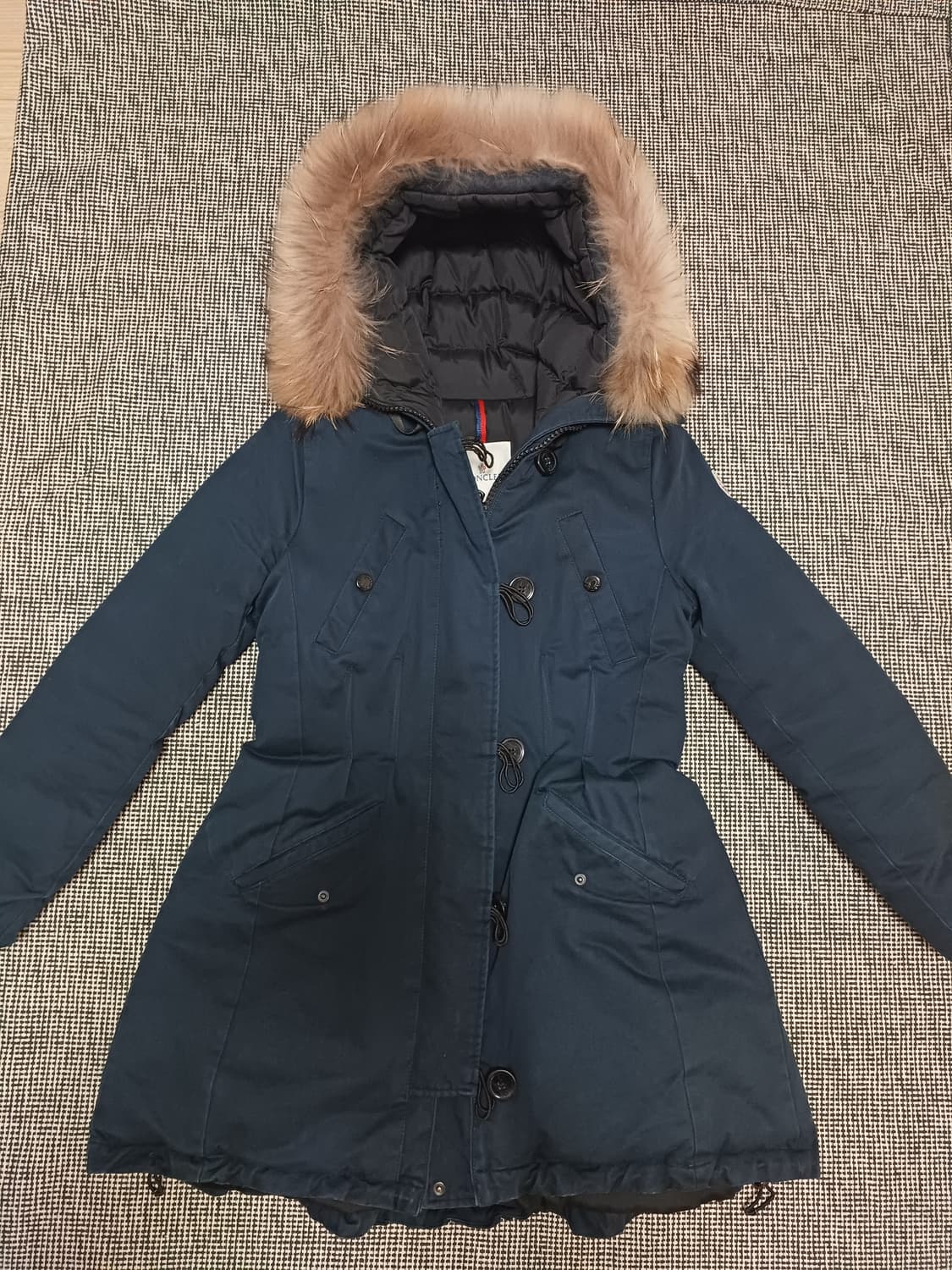 몽클레르(Moncler) 네이비 퍼 트리밍 파카 상품이미지1