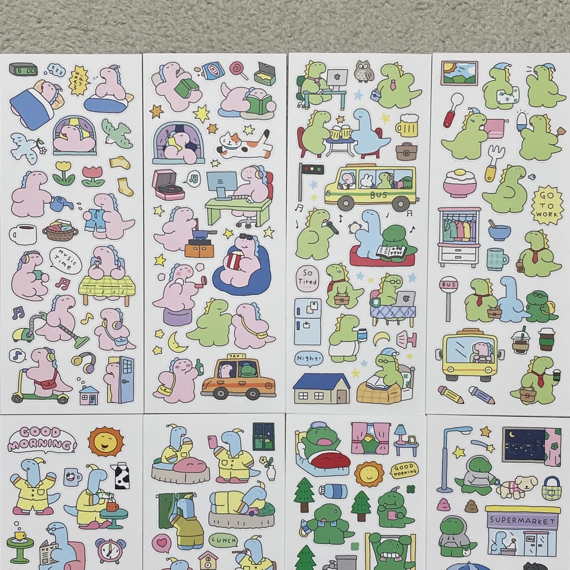룸룸 공룡 일상 스티커 ( 8장 일괄 ) 상품이미지2