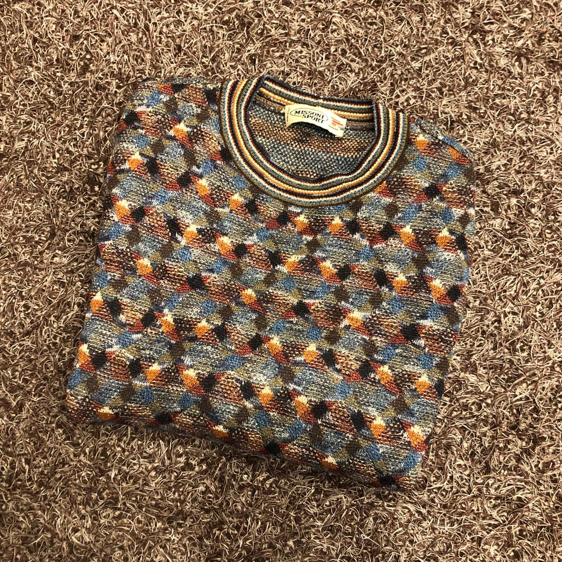 미쏘니 멀티컬러 울 패턴 니트  상품이미지1