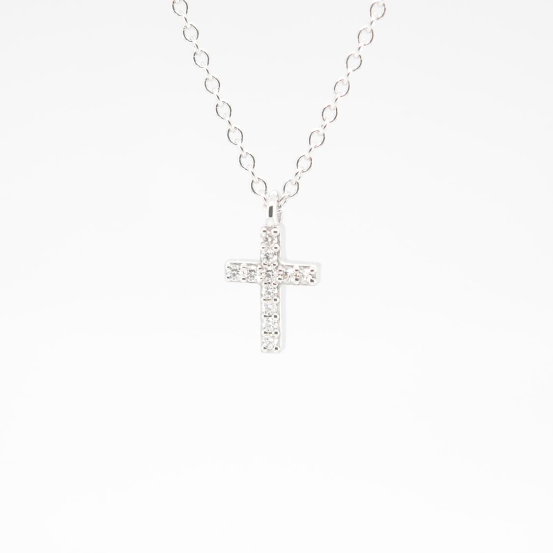 티파니앤코 메트로 크로스 십자가 천연다이아 18K 화이트 펜던트 목걸이 상품이미지3